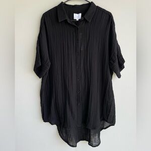 Sundays x Anthropologie Guaze Cotton Button Down Oversized Shirt Tunic size 3